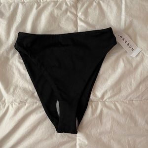 High waisted black bikini bottoms